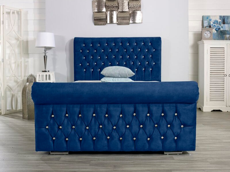 Sleigh Chesterfield Front upholstered bed