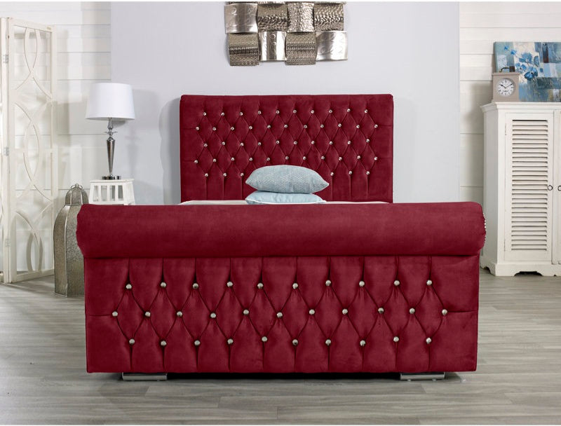 Sleigh Chesterfield Front upholstered bed