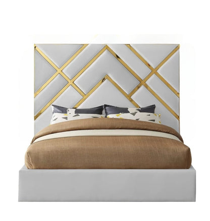 Gold White bed