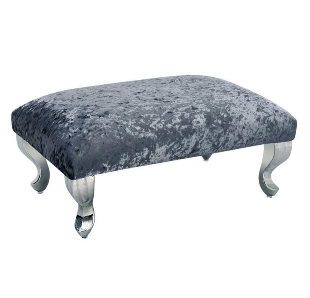 Square Footstool Foam Padding Queen Anne Style