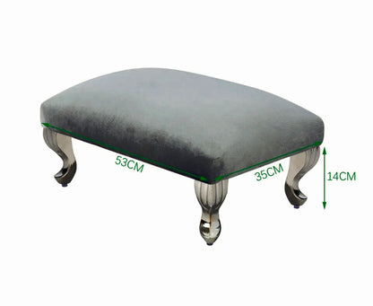 Square Footstool Foam Padding Queen Anne Style