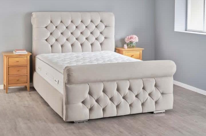 Sleigh Chesterfield Front upholstered bed